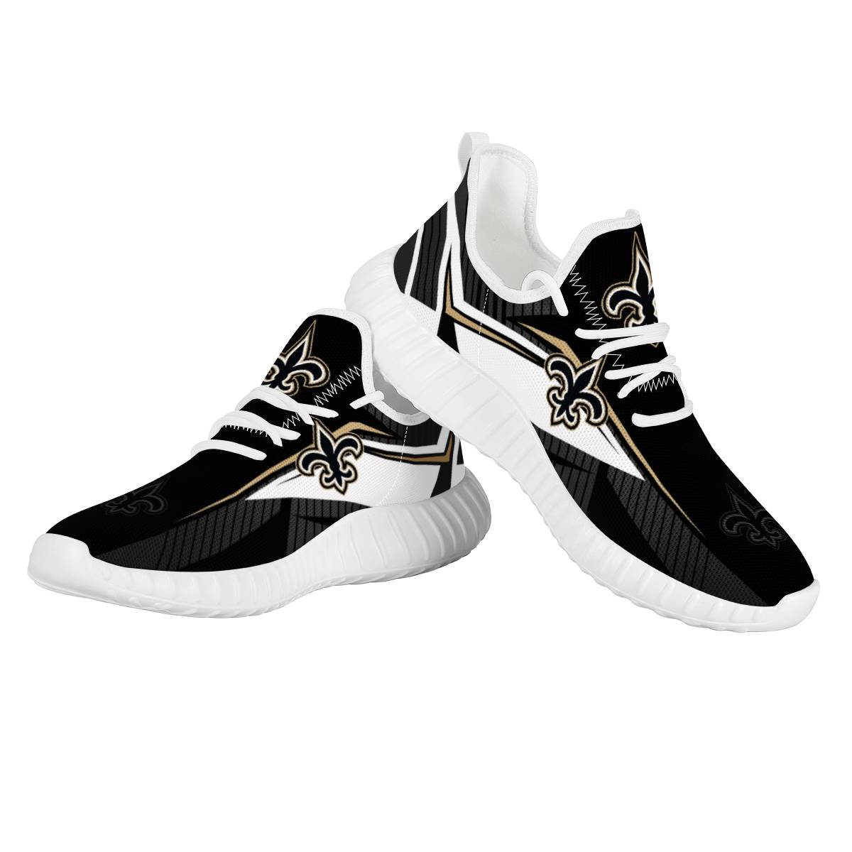 Men's New Orleans Saints Mesh Knit Sneakers/Shoes 012